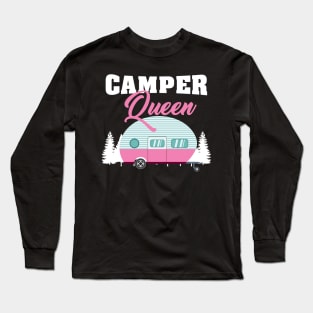 Camper Queen - Funny Camping Gifts for Girls and Women Long Sleeve T-Shirt